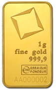 Goldbarren – 1 g .9999 VALCAMBI