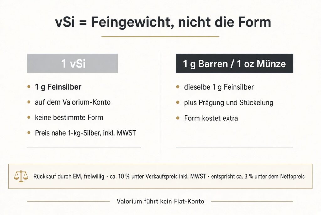 1 vSi = 1 g Feinsilber